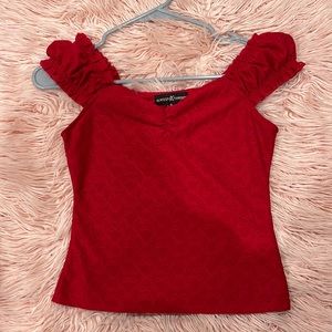 Red off the shoulder top